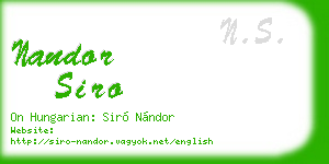 nandor siro business card