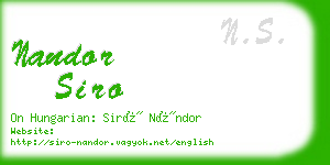 nandor siro business card